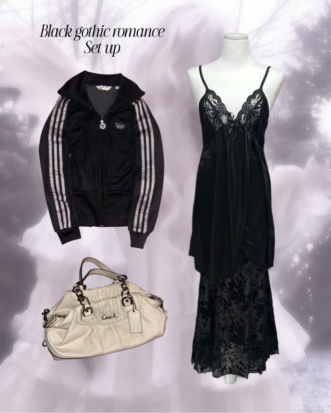 [셋업] 블랙스완 아디다스 큐빅 갸루 져지 +코치백 상품이미지1