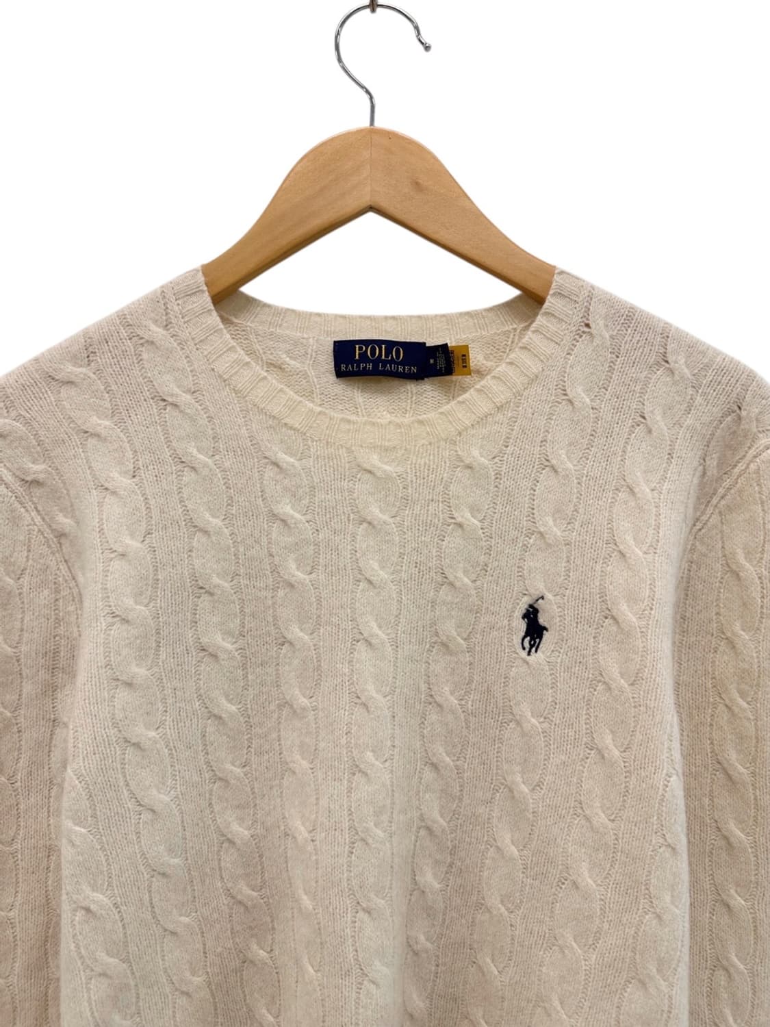 폴로 꽈배기 캐시미어 니트 아이보리 (여성M) 상품이미지2