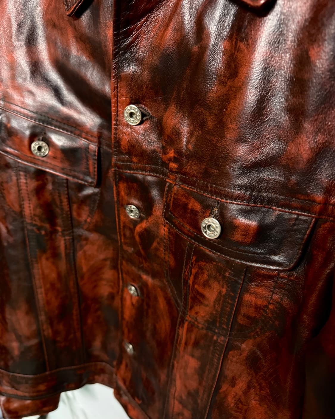 Seno Unico 레더 트러커 자켓 XL 상품이미지3