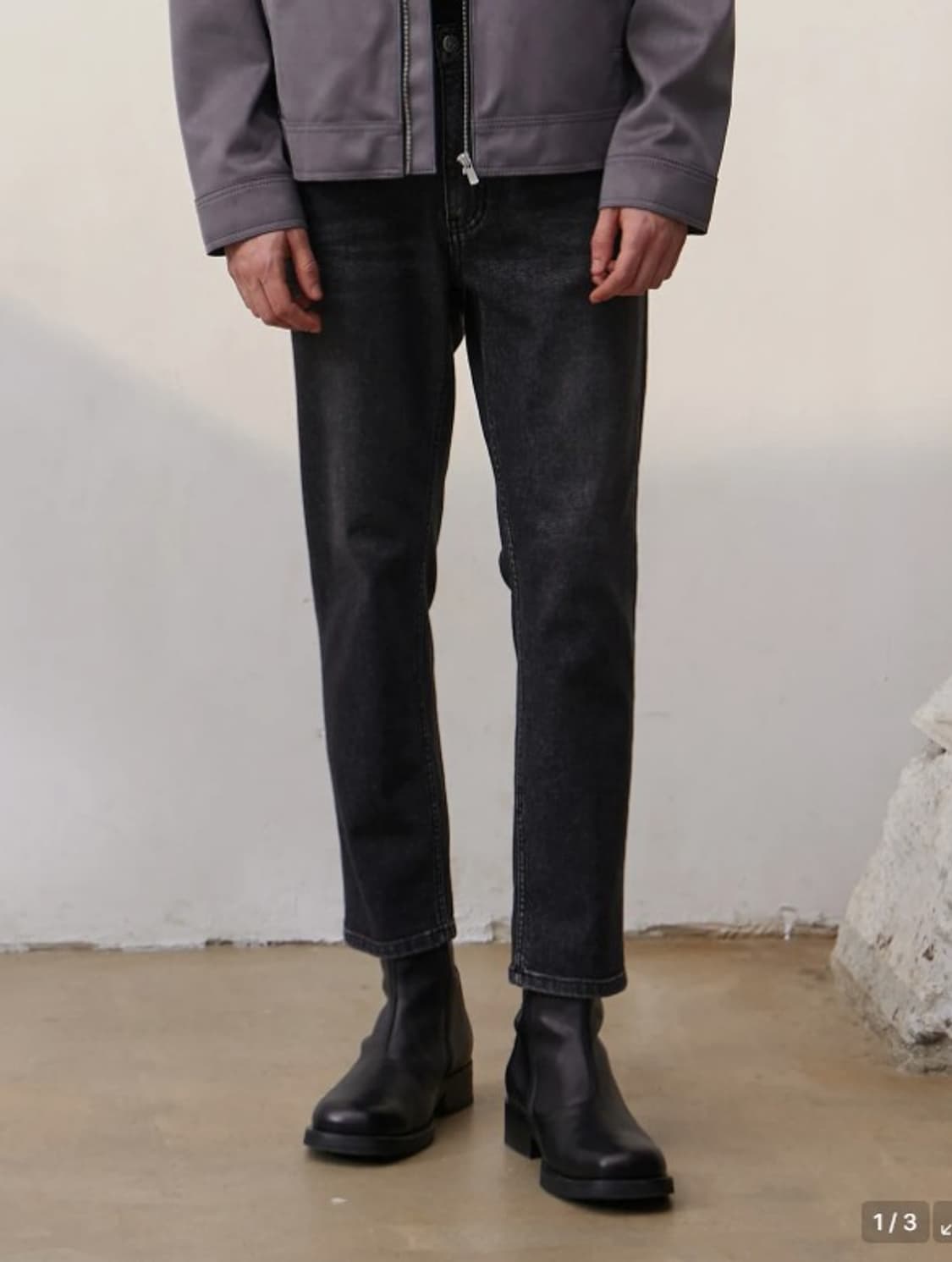 질스튜어트 뉴욕  맨 블랙 크롭 진 상품이미지1