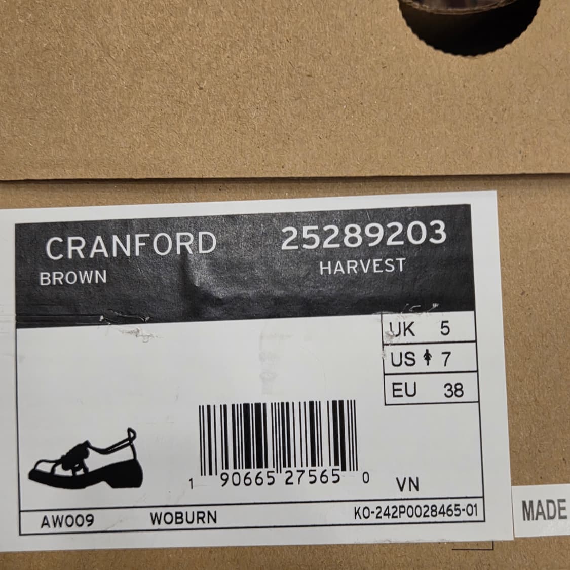 닥터마틴 크랜포드 풀박스 크레이지홀스 브라운 uk5 240-245 상품이미지8