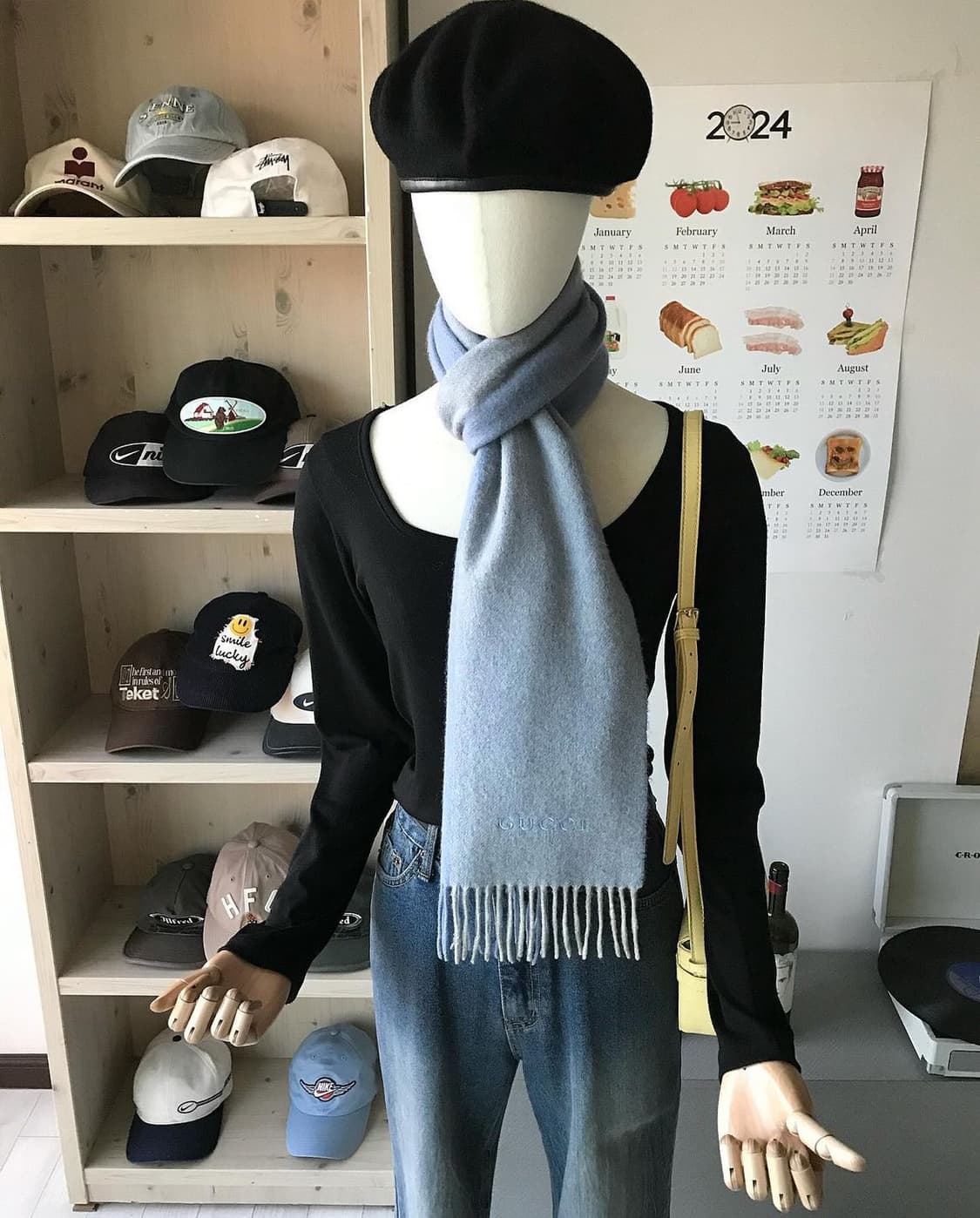 구찌 로고 울 머플러 상품이미지2