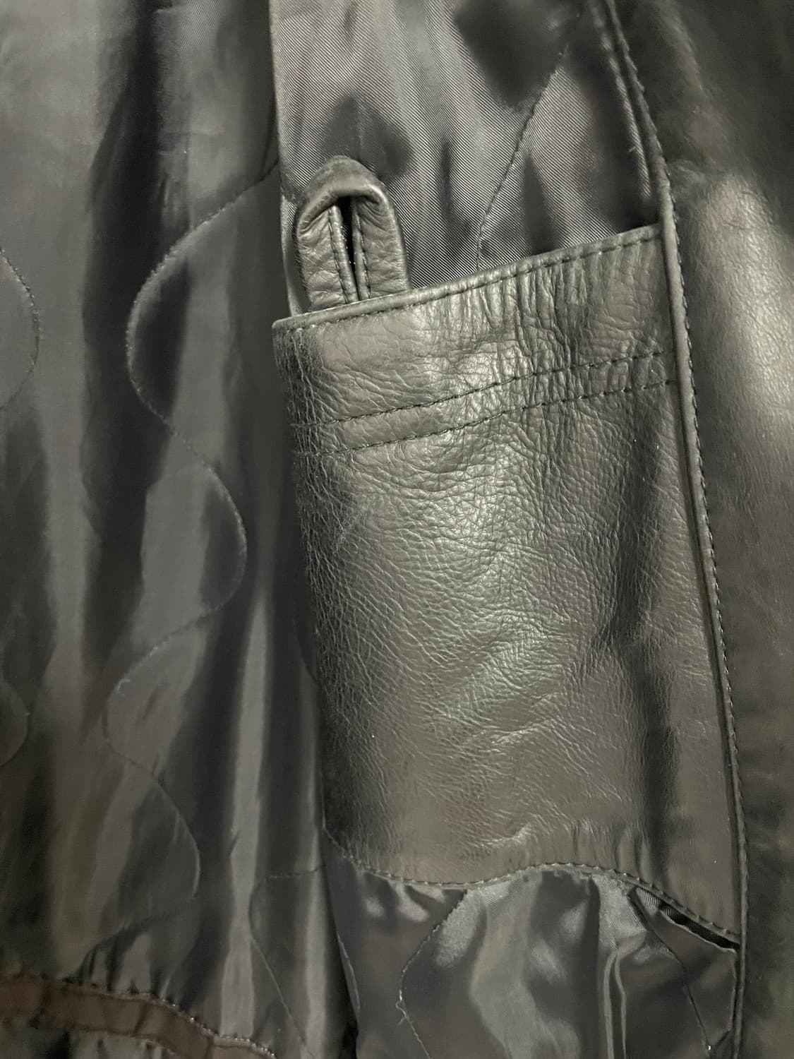 (XL) 90s 빈티지 올드갭 레더 카코트 블랙 상품이미지7