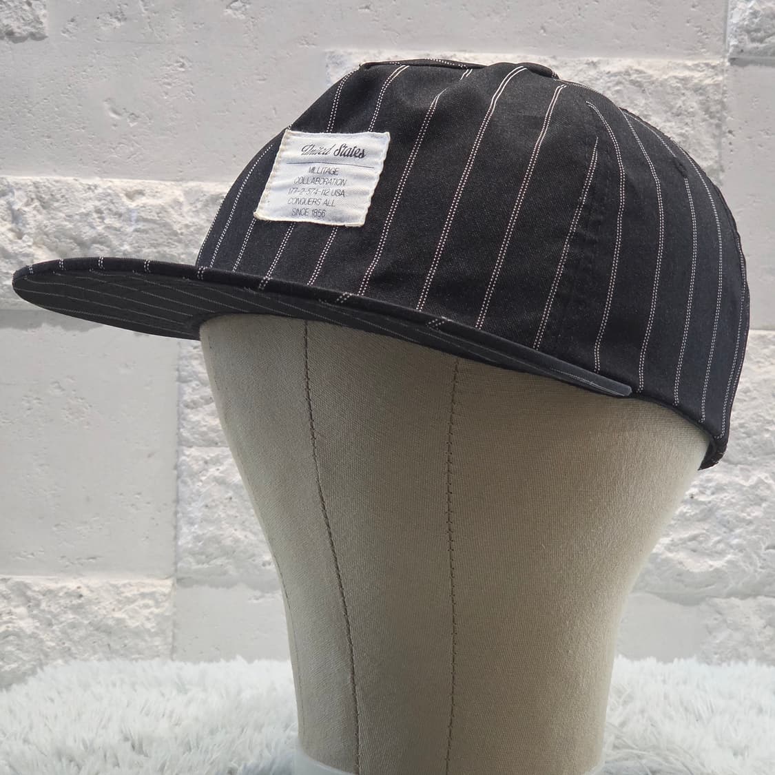 p5-4:밀리터지 스트라이프 블랙 플랫캡(57~59) 상품이미지3