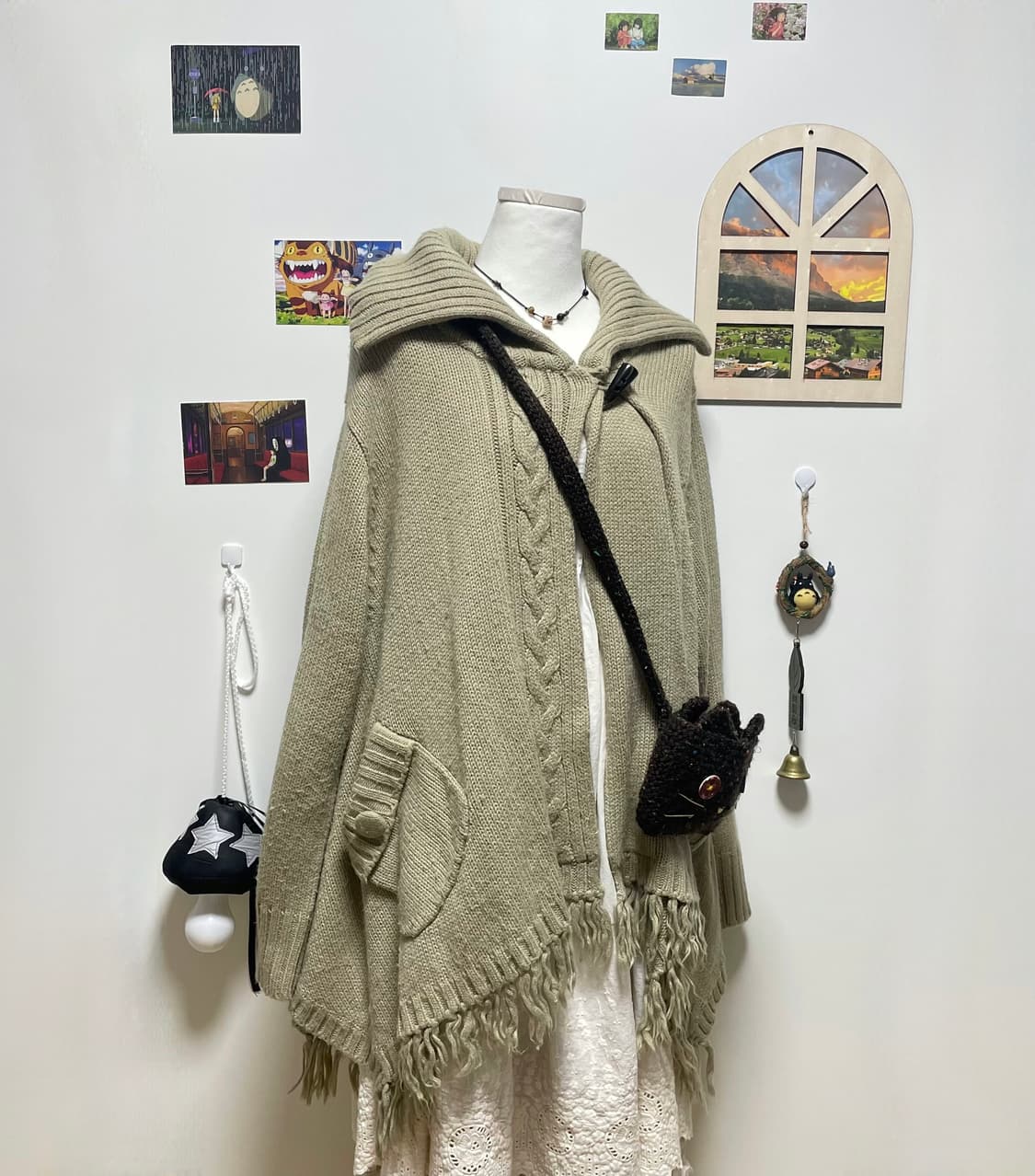 케이프 니트집업 상품이미지2