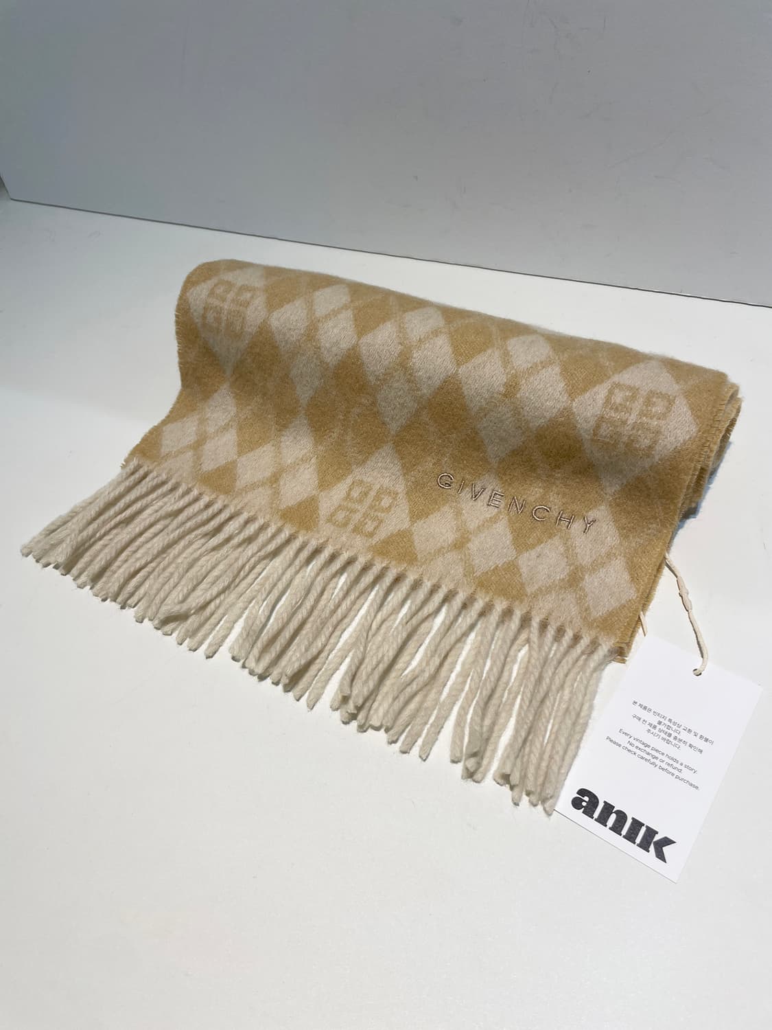 지방시 아가일 패턴 캐시미어 목도리 A1426 상품이미지2