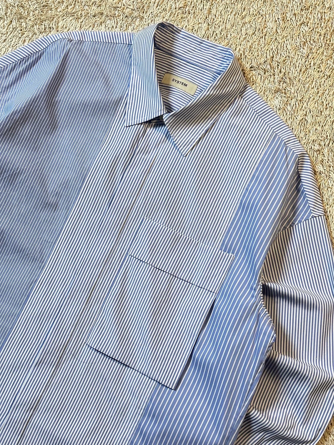 시스템옴므 오버핏 스트라이프 셔츠_100 상품이미지2