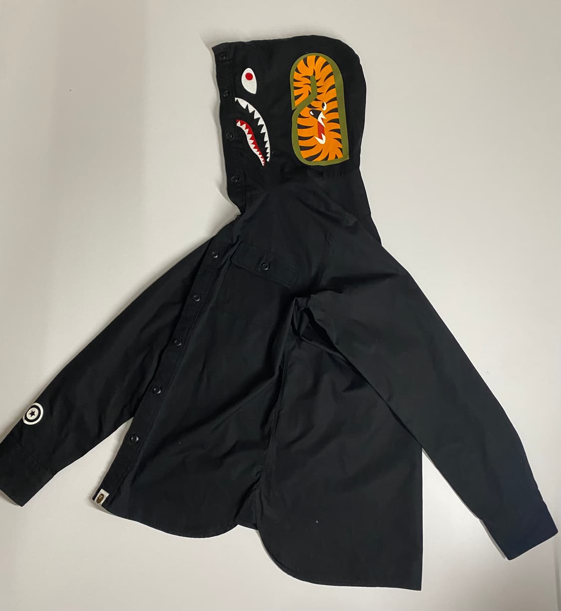 베이프 샤크 후드 셔츠 L 상품이미지4