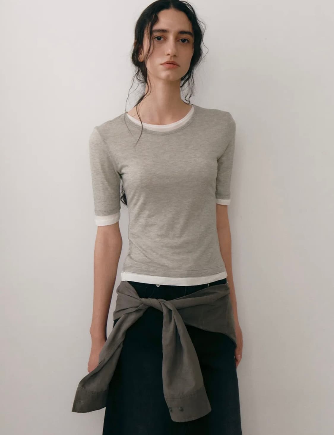 로우타이드 LAYERED T-SHIRT grey 상품이미지2