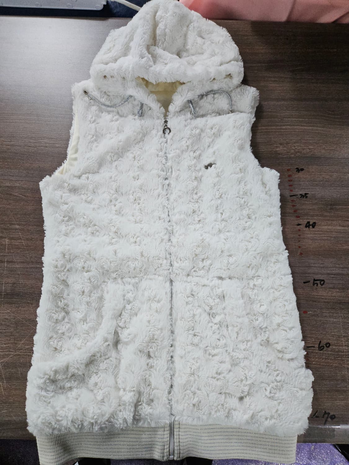 MTG  화이트 퍼 후드 조끼 90 상품이미지1