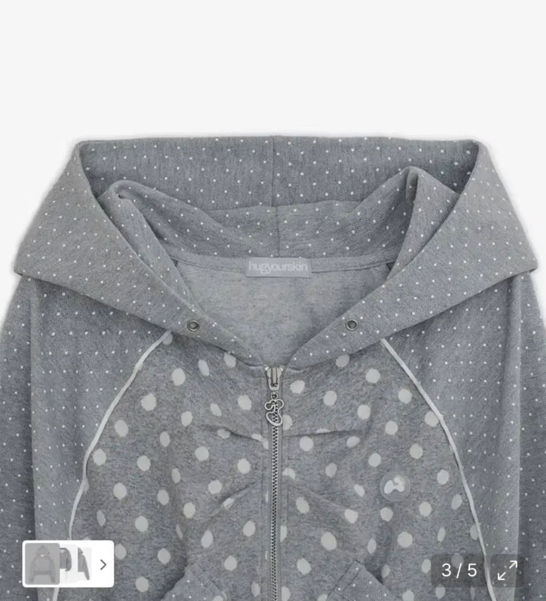 허그유어스킨 도트 빅 포켓 후드집업 상품이미지2