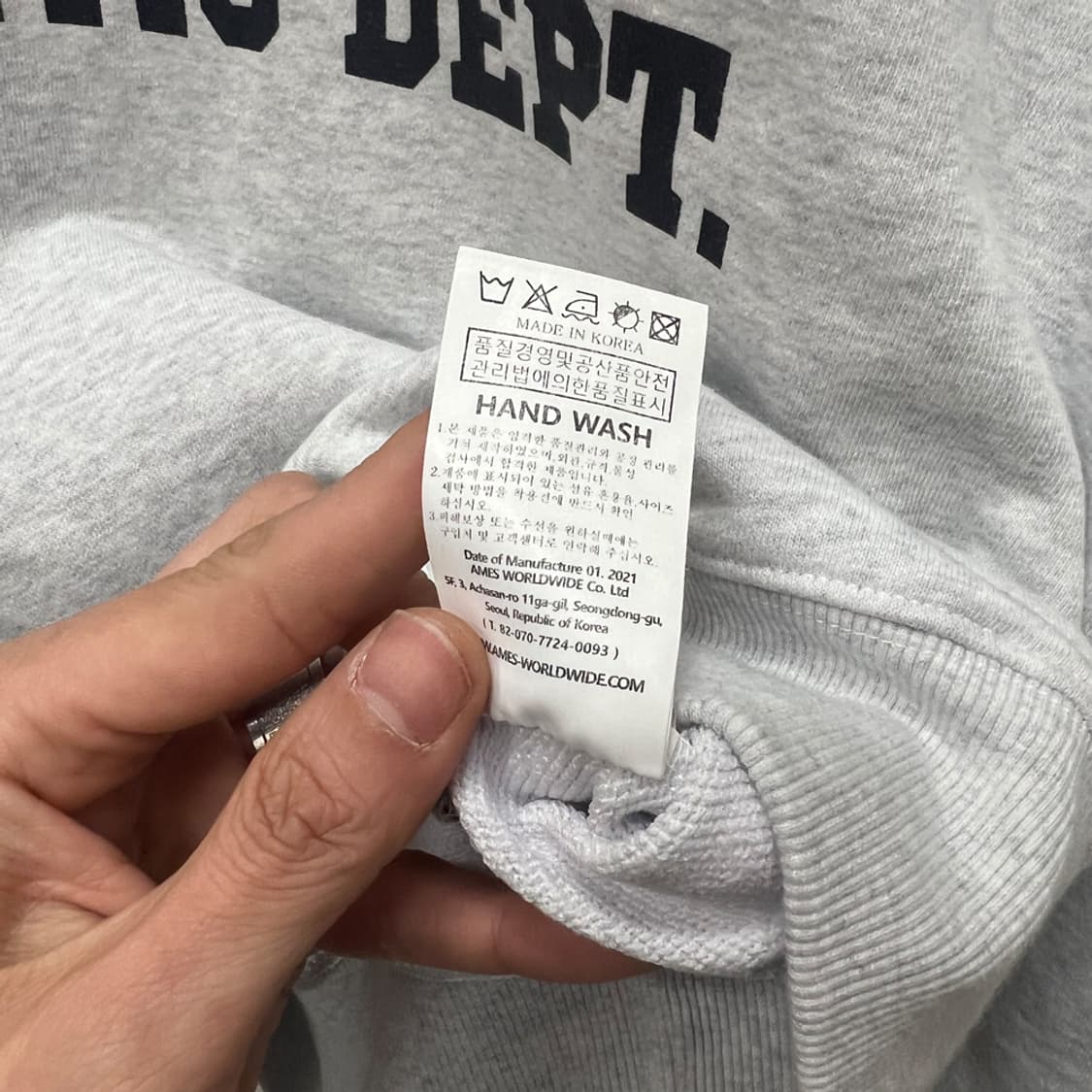 Ames 아메스 월드와이드 어센틱 맨투맨 2사이즈 상품이미지4