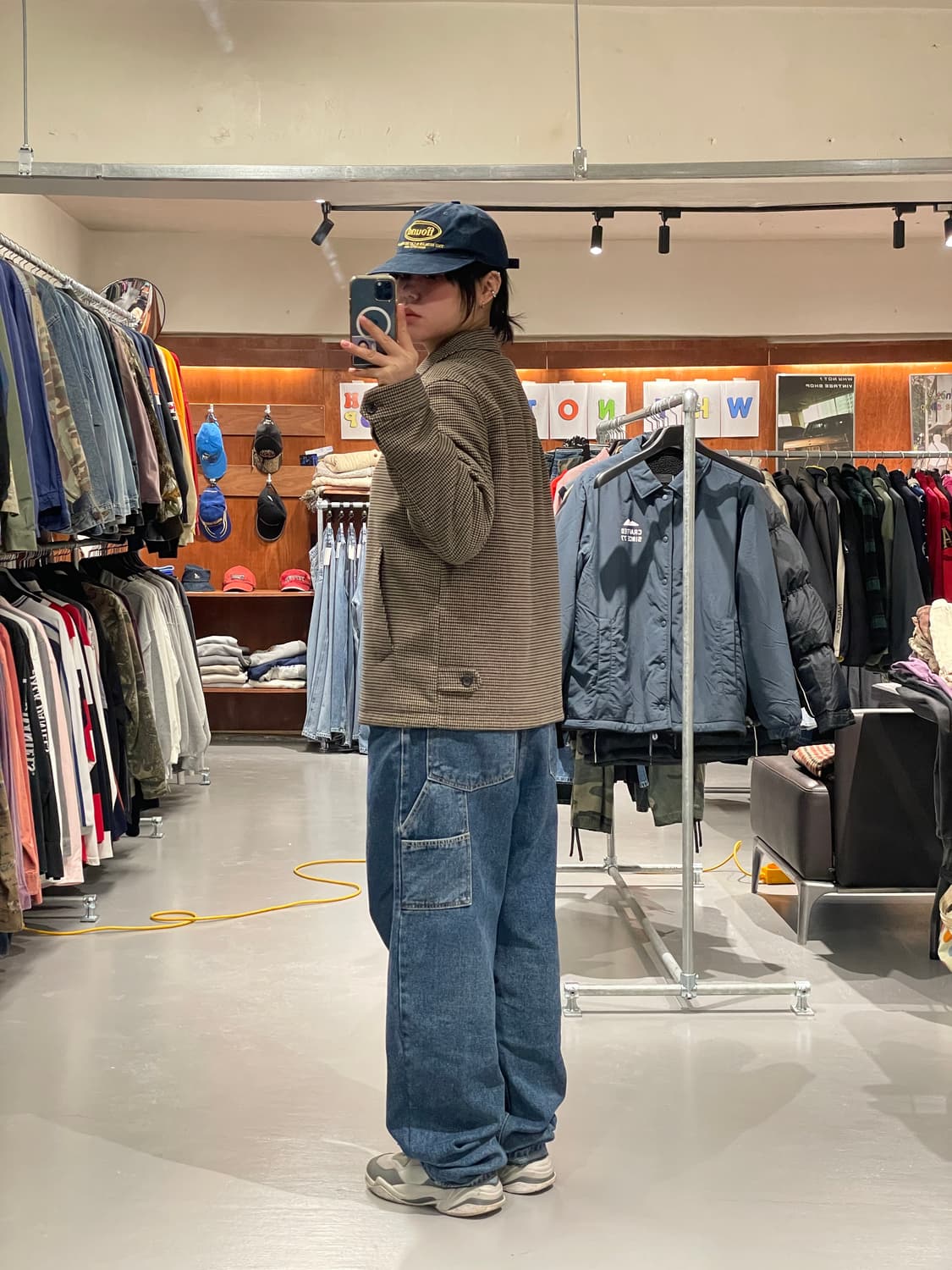 유니클로 체크 블루종 자켓   상품이미지5