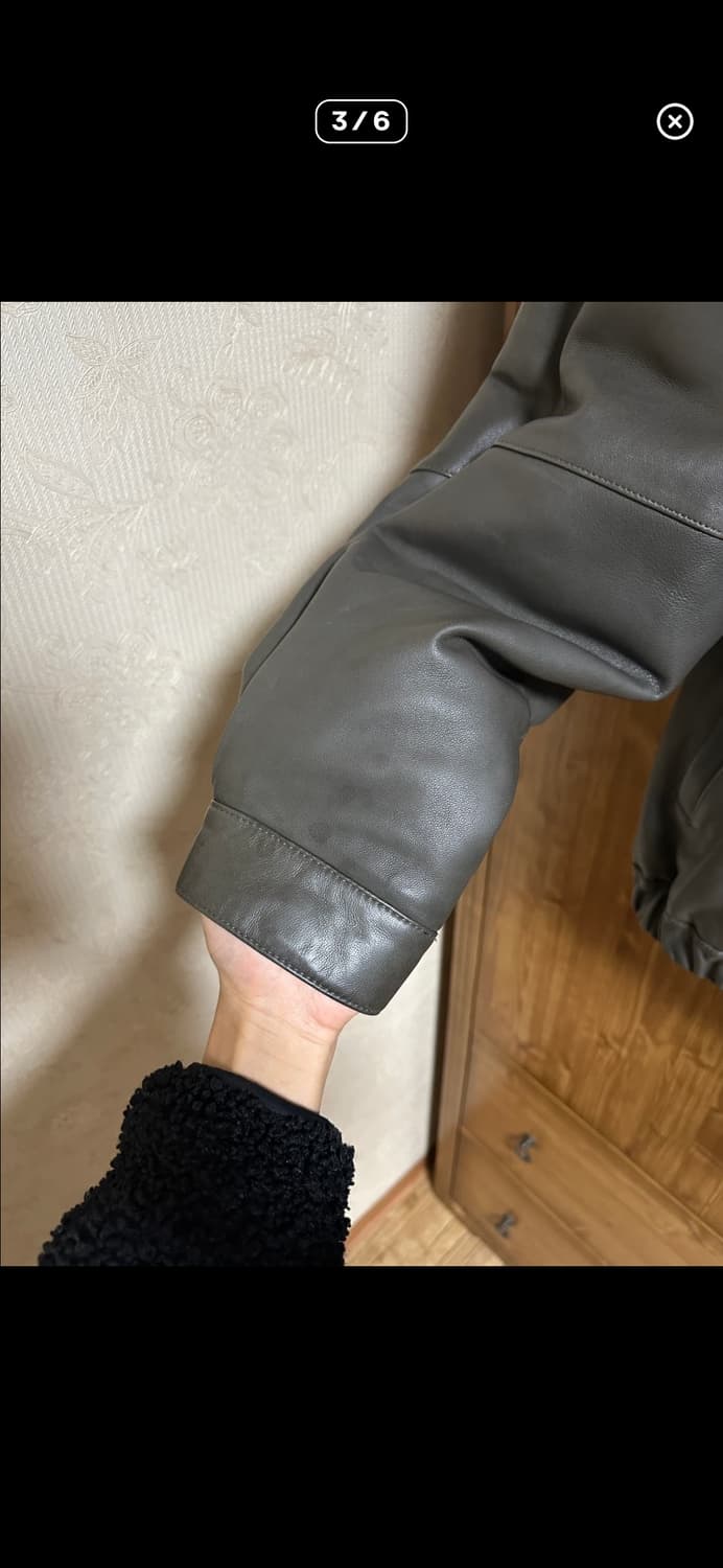 아모멘토 램스킨 레더 블루종 M사이즈 판매 상품이미지3