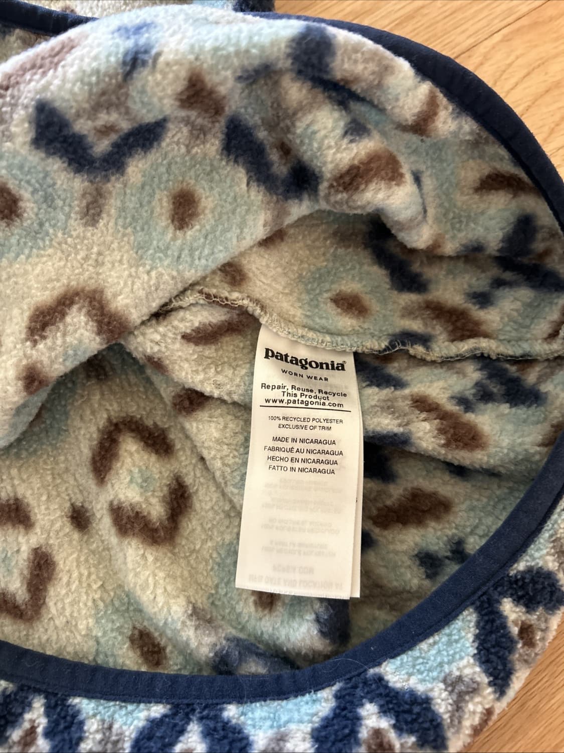 19FW 파타고니아 신칠라 스냅-티 플리스 오트밀/캐스케이드 패턴 상품이미지4