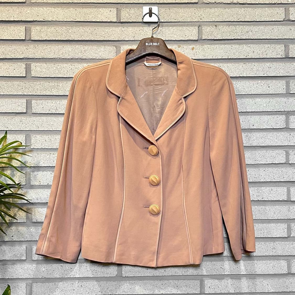 막스마라 싱글 블레이저 자켓 파이핑 쓰리버튼 디테일 핑크 상품이미지1