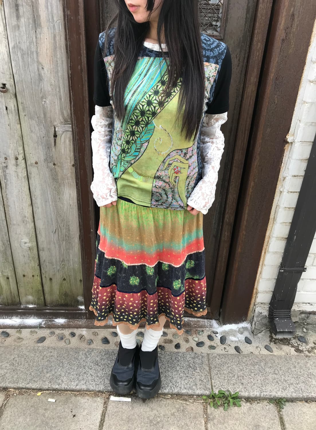 vintage drawing pattern top 상품이미지3