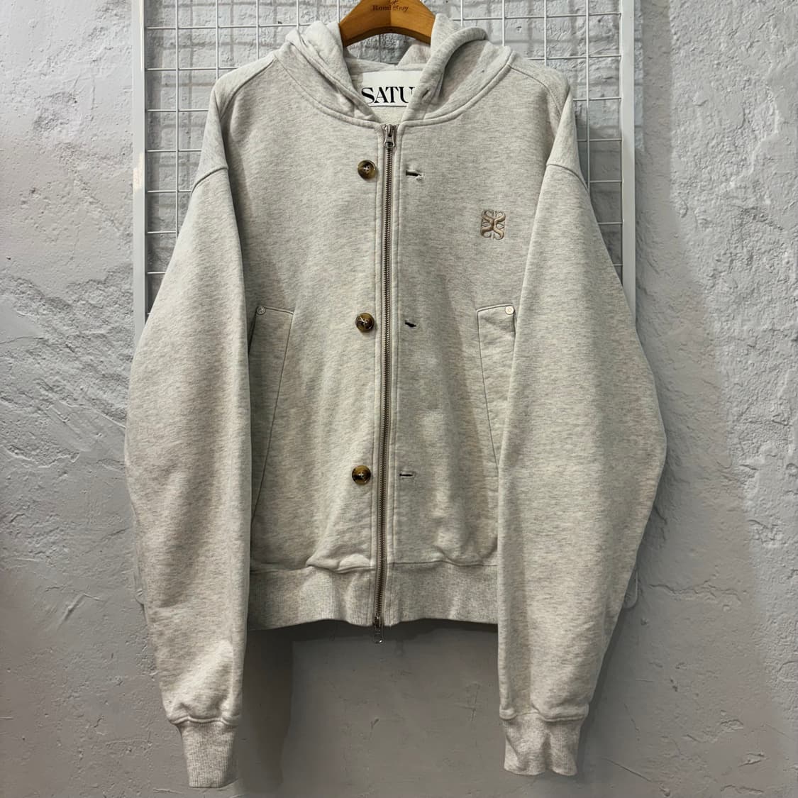 세터 그레이 코튼 올 데이 투웨이 후드집업 M 상품이미지1