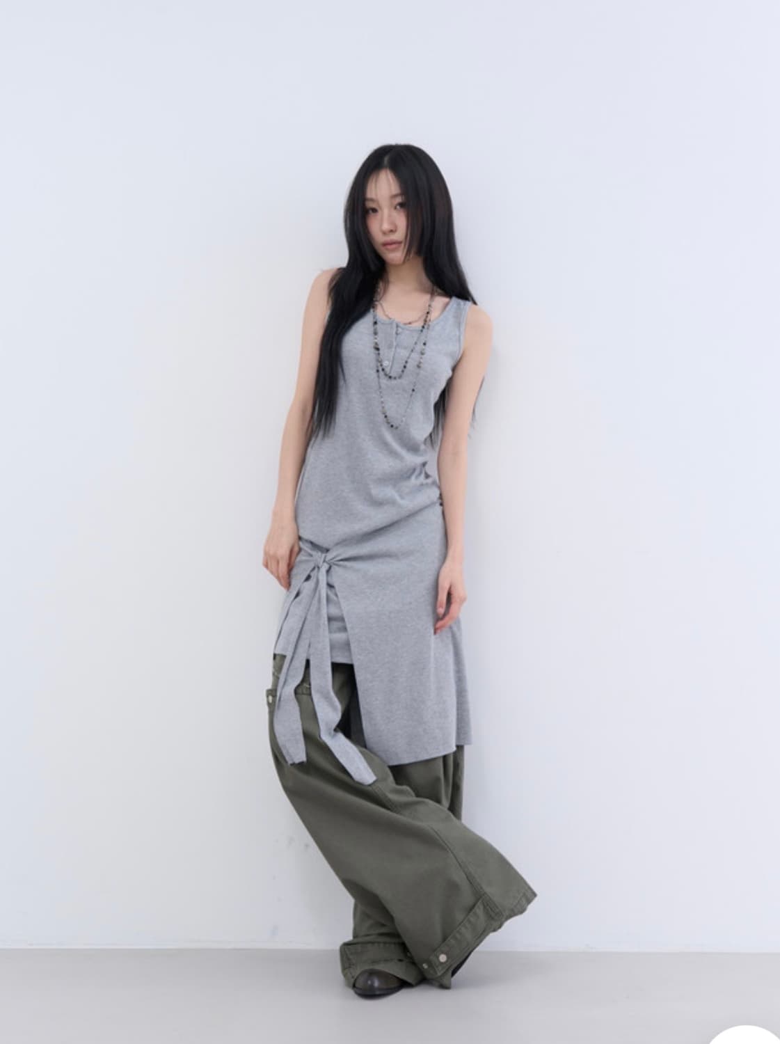 (1회착)로웨어layered wrap set long sleeveless 상품이미지3