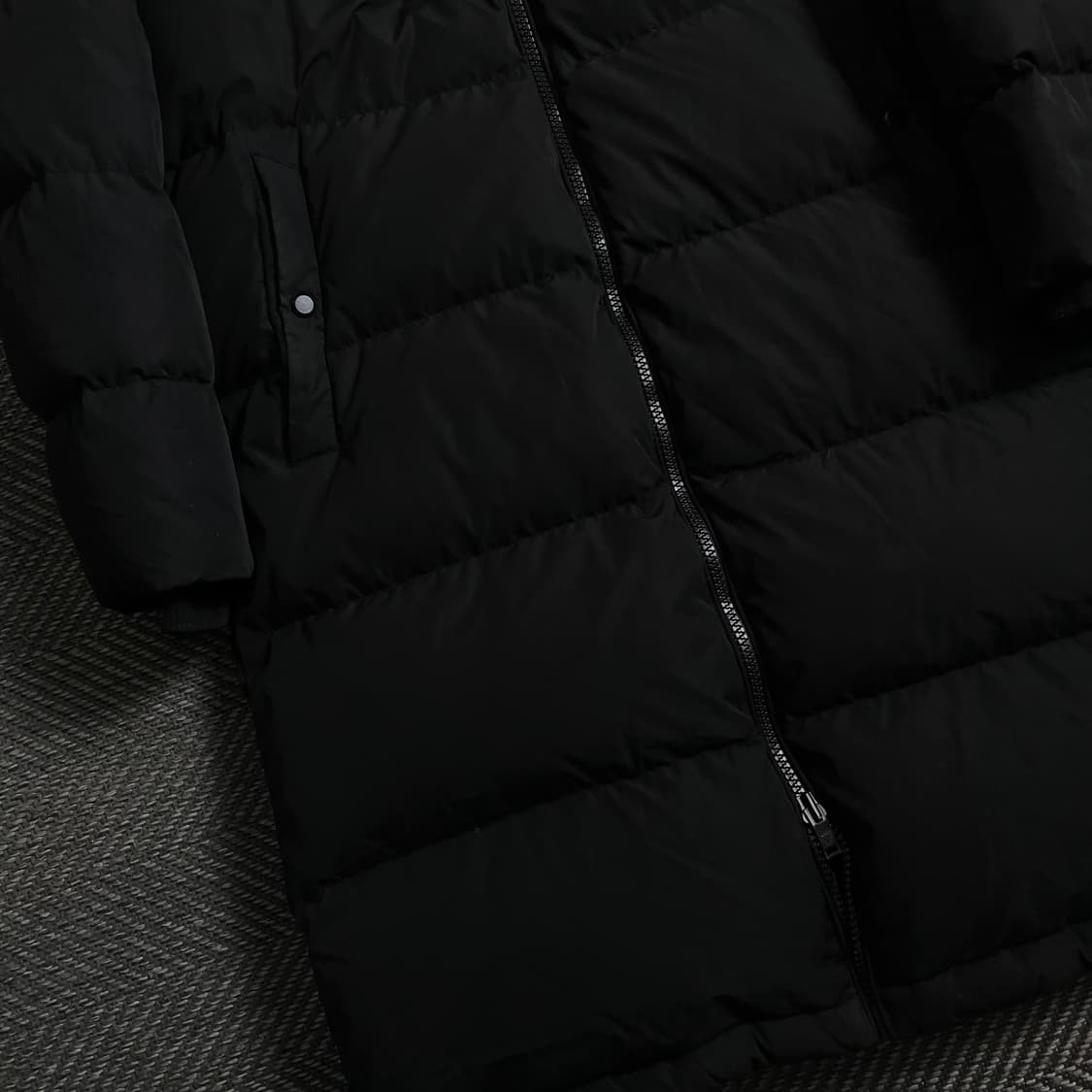 게스 덕다운 후드 롱패딩 블랙y 4503 상품이미지4