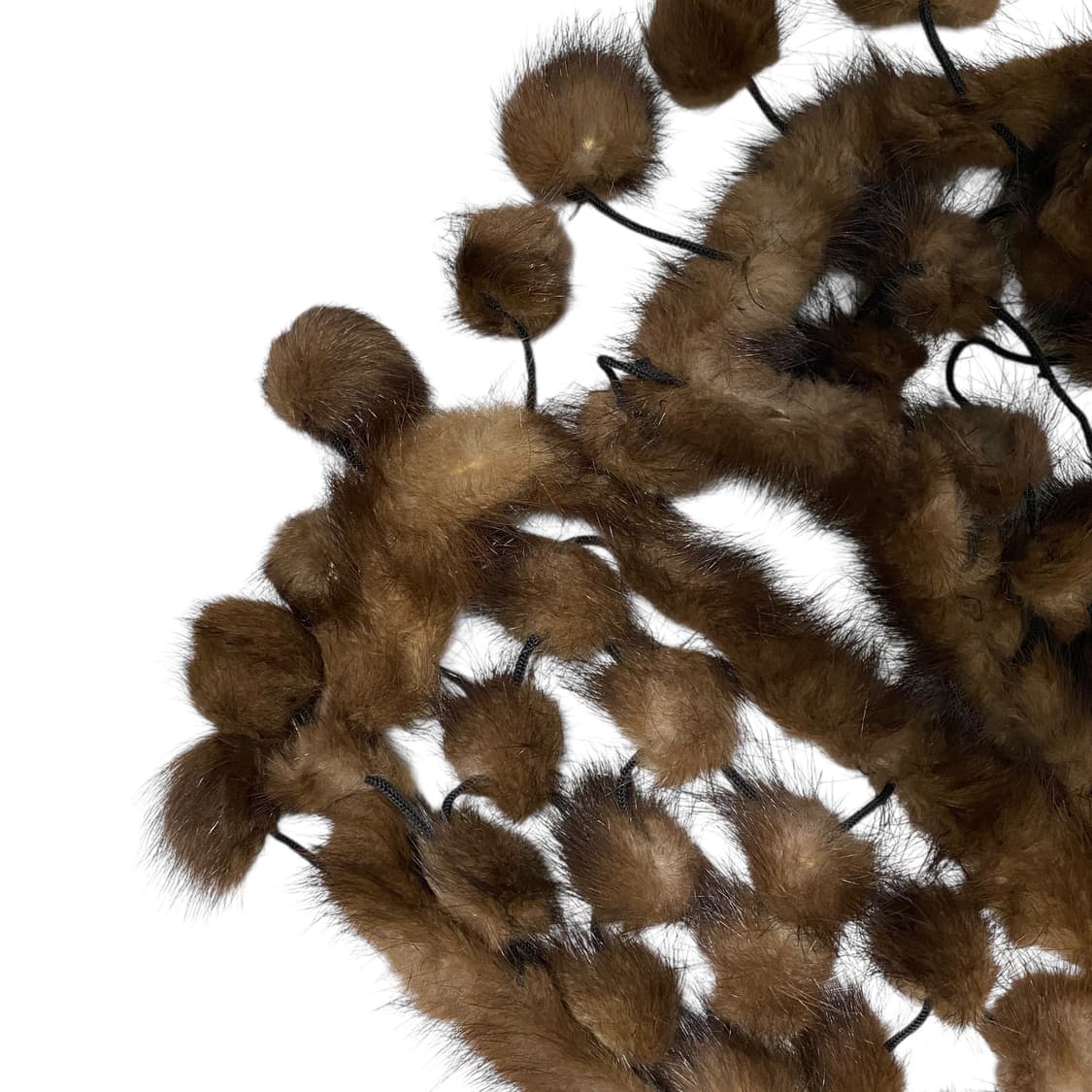 브라운 구슬털 짜임 머플러  상품이미지5