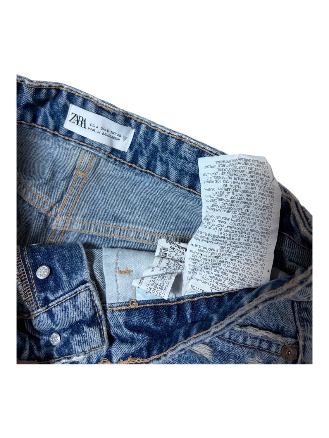 데미지 워싱 데님 미니스커트 상품이미지3