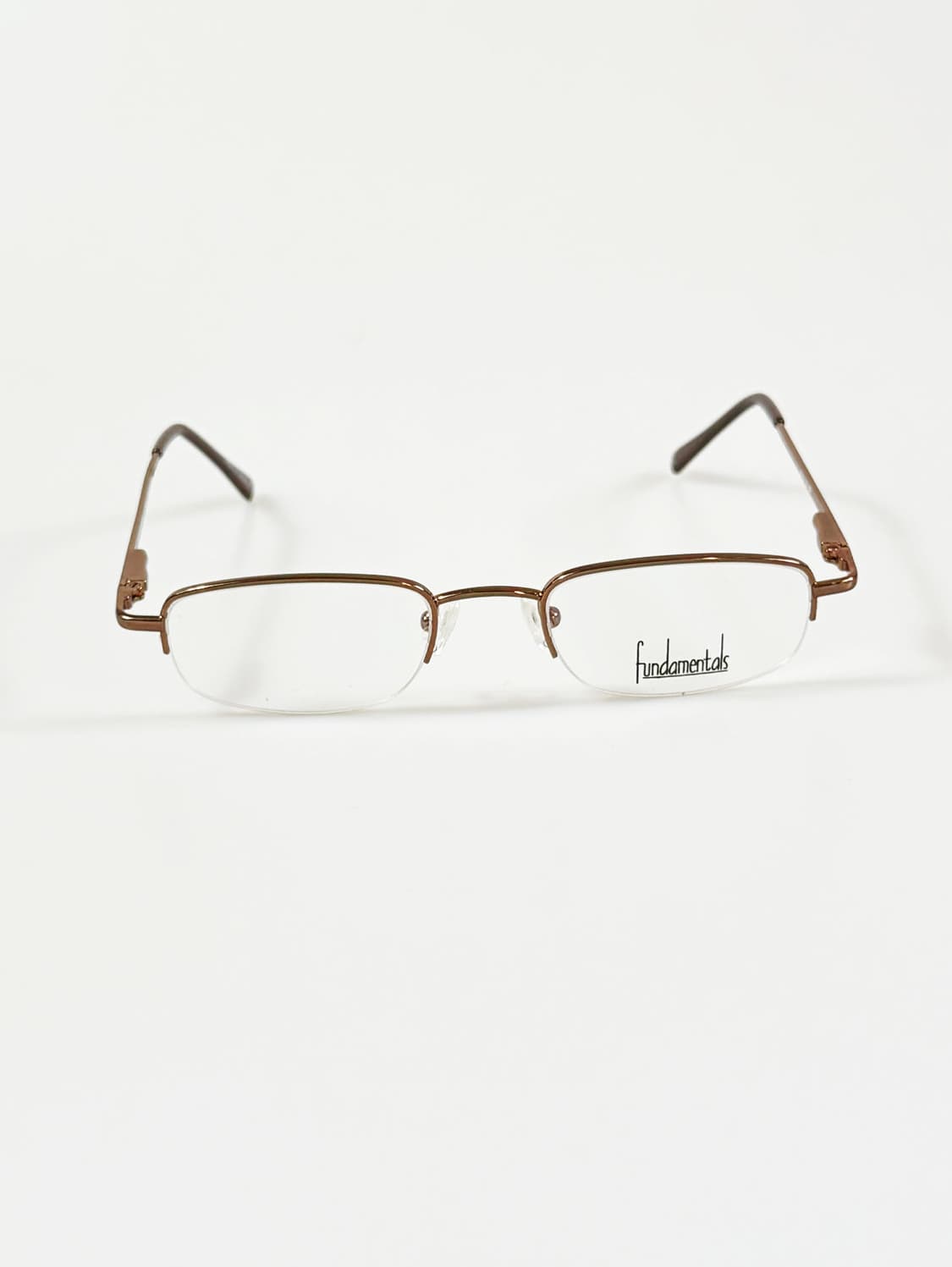 Fundamentals 브라운 반무테 스퀘어 메탈 빈티지 안경 상품이미지3
