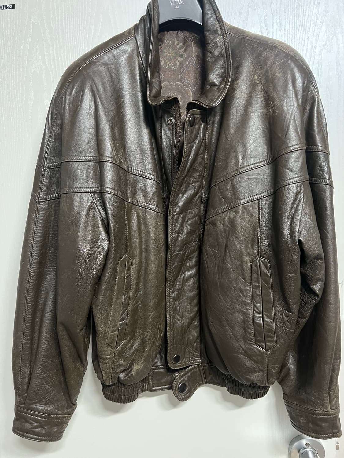 양가죽블루종 딥브라운 상품이미지1