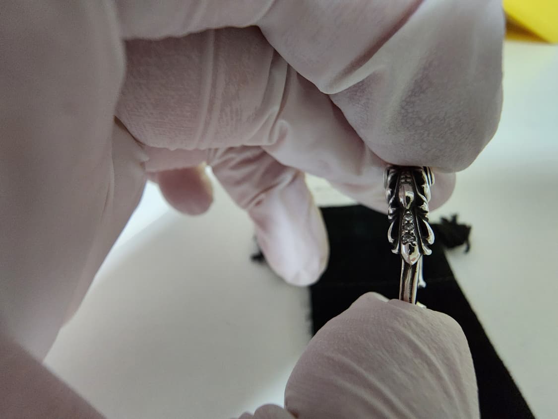 [US10]크롬하츠 베이비더블플로랄링 다이아 풀파베 상품이미지7