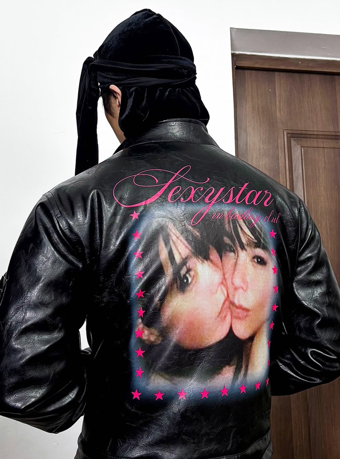 Printed Quilted Leather Jacket 상품이미지4