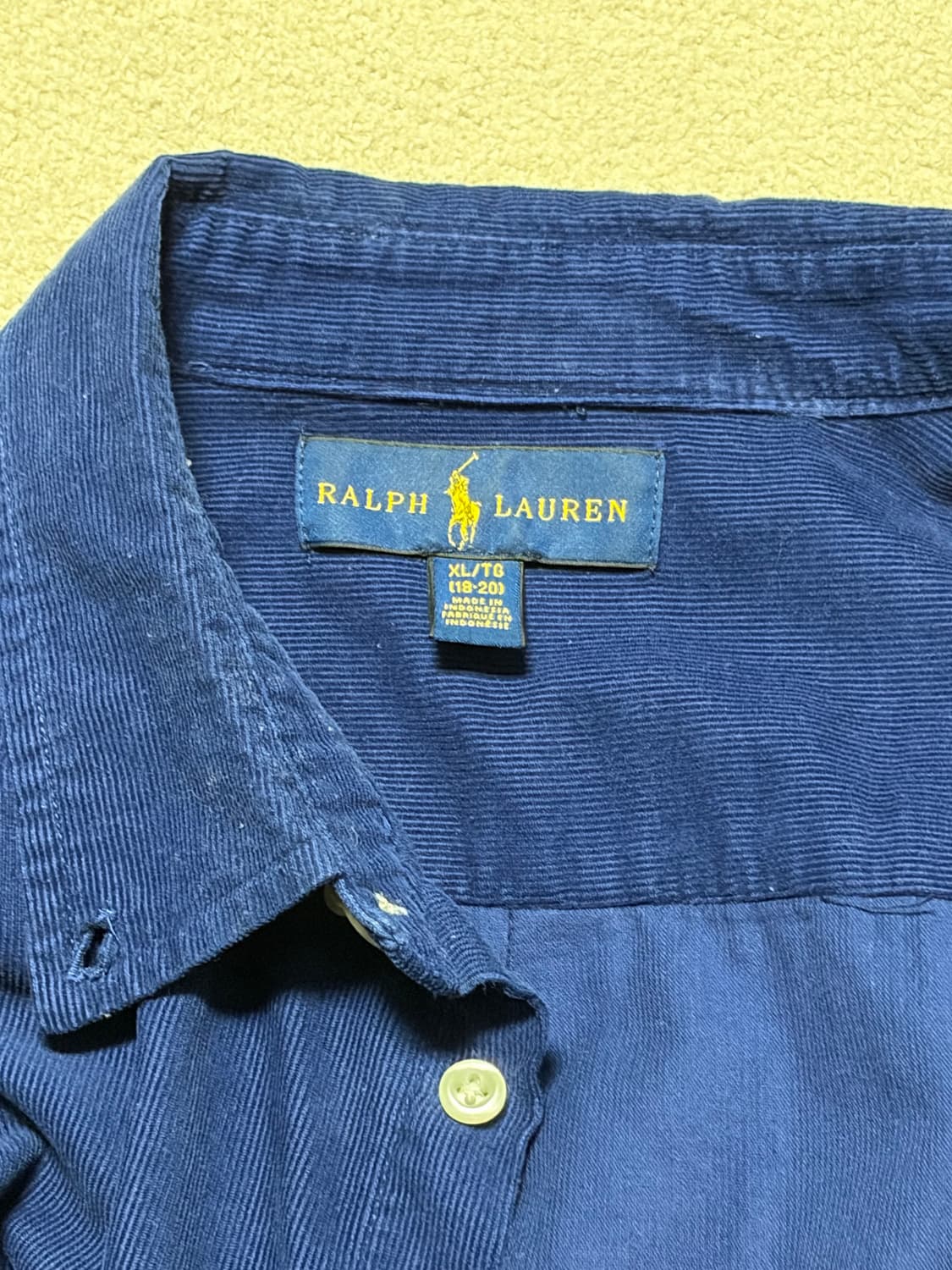 폴로 랄프로렌 키즈 코듀로이 남방 XL 상품이미지2