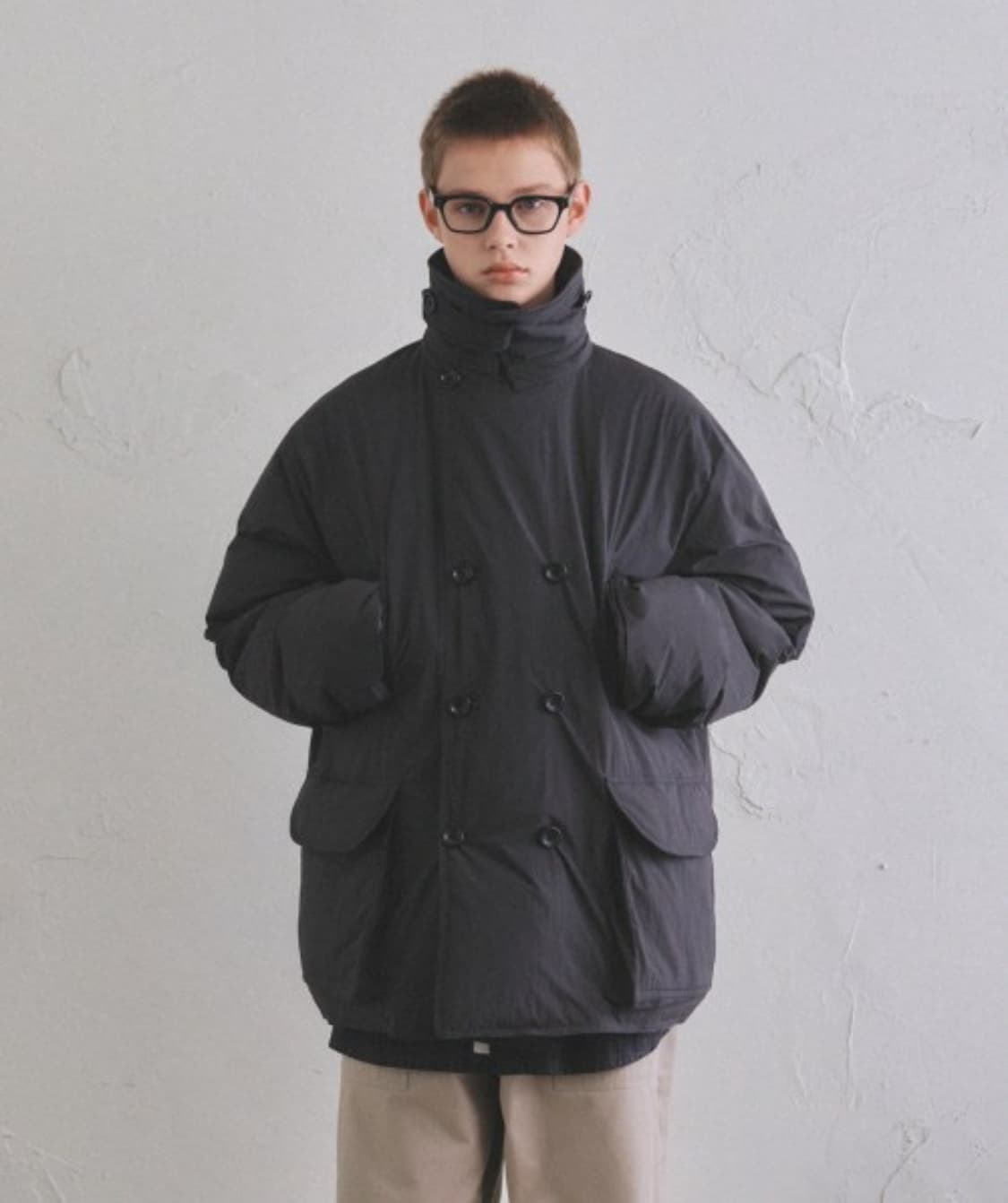 더블버튼 피코트 스타일 패딩 자켓 (외부 미실착) 상품이미지1