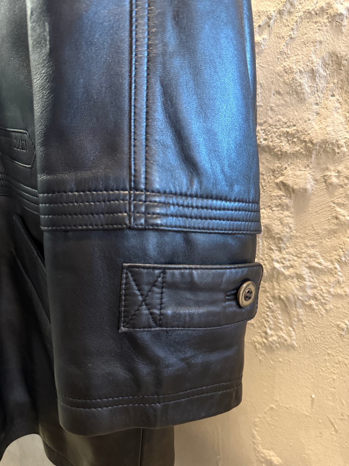 피에르 발망 1990년대 양가죽 하프코트 퍼카라 블랙 상품이미지6