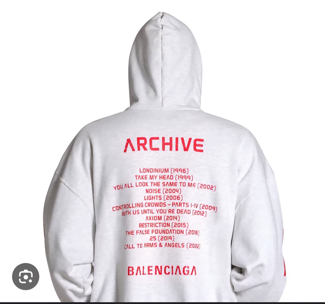 발렌시아가 뮤직 아카이브 후디 집업 후드 티셔츠 상품이미지5