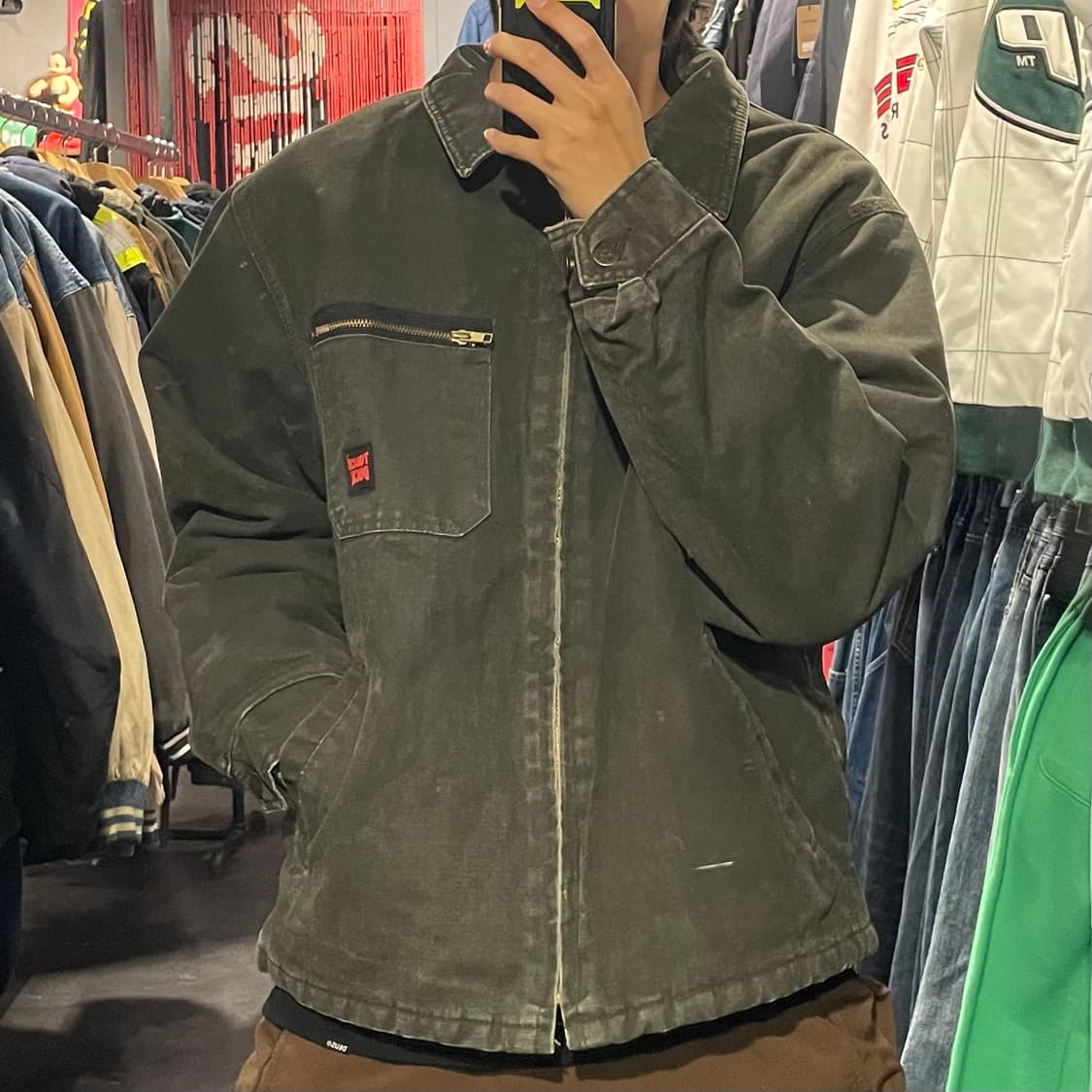 [IM] VTG 카키 워싱 카라 워크자켓 상품이미지2