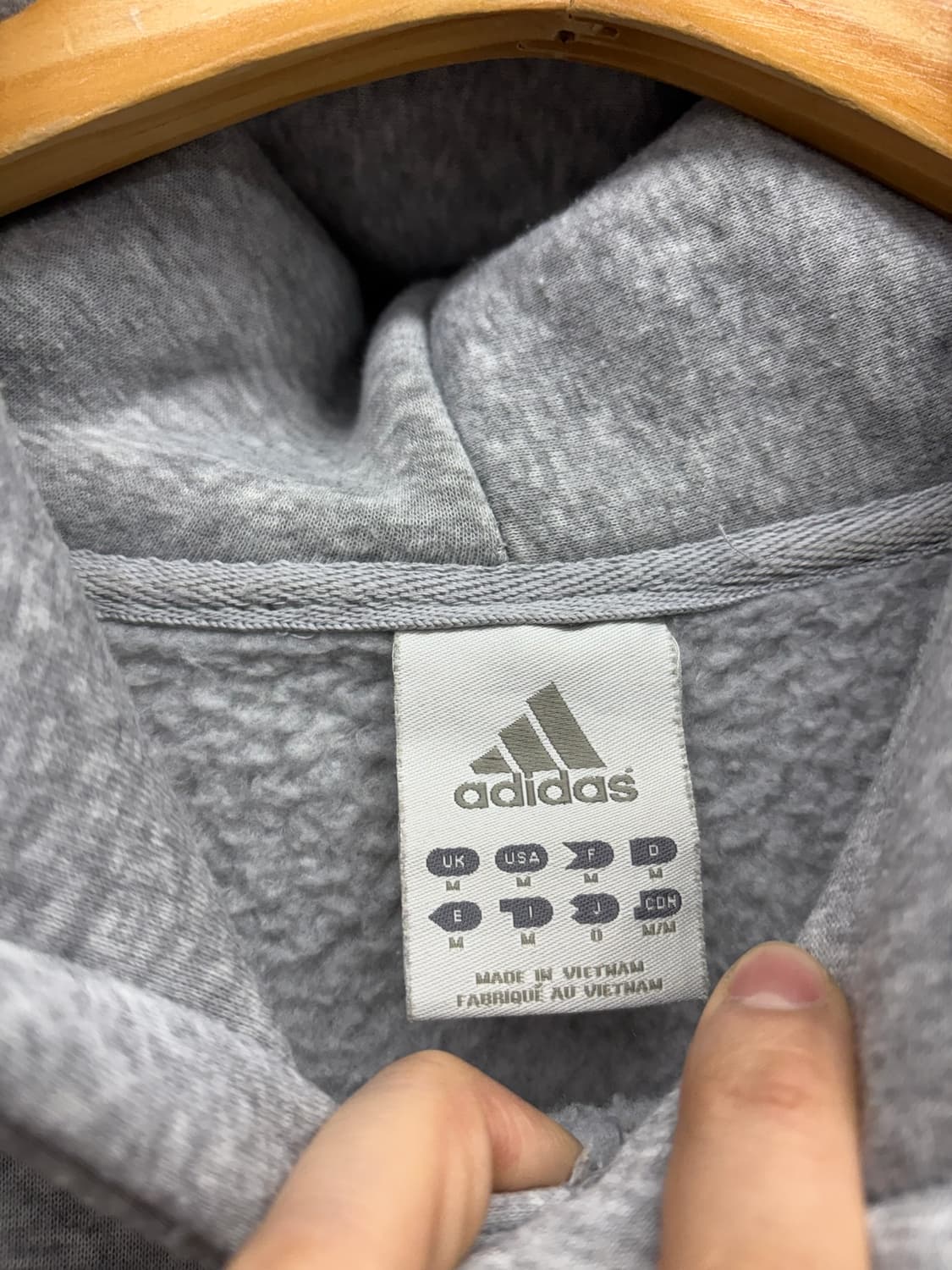 아디다스 그레이 빅 트레포일 로고 후드티 상품이미지5