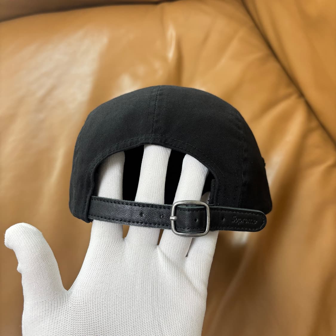 슈프림 캠프캡 모자 박스로고 워시드 치노 블랙 상품이미지7