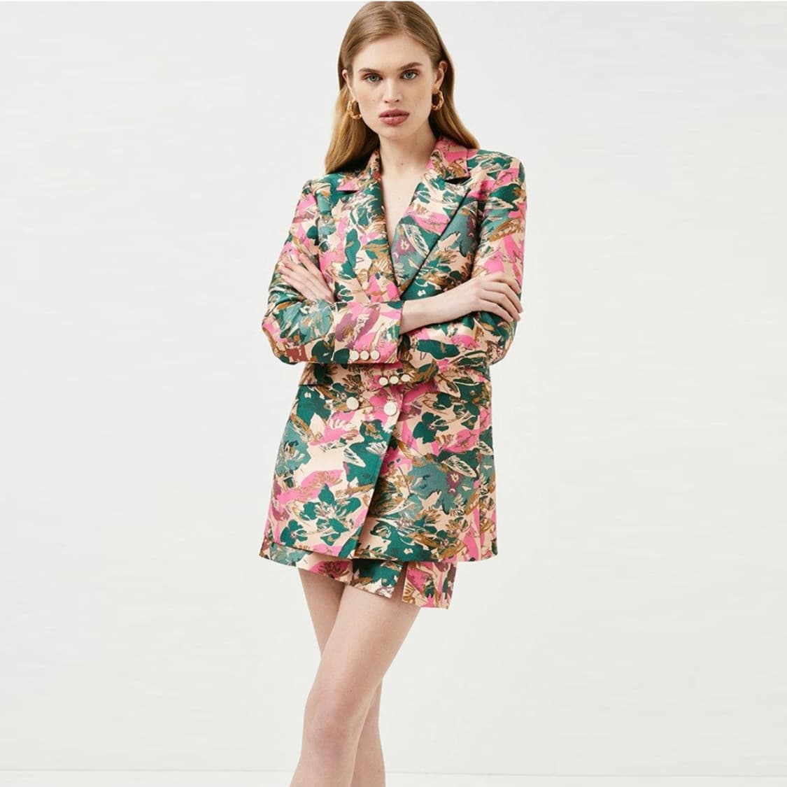 카렌밀렌(Karen Millen) 플로럴 자카드 테일러드자켓 66 새상품 상품이미지3