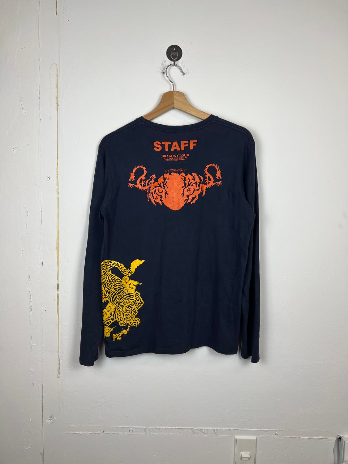 JPN DALUC 블랙 용 호랑이 프린팅 긴팔티 M 상품이미지2