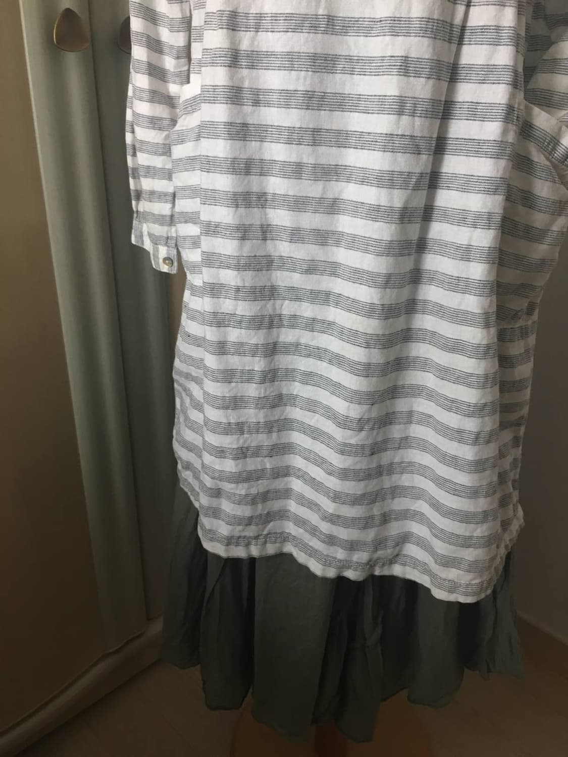 일본빈티지 모리걸 니혼진너드 스트라이프 줄무늬 레이어드 원피스 카모메산장 상품이미지6