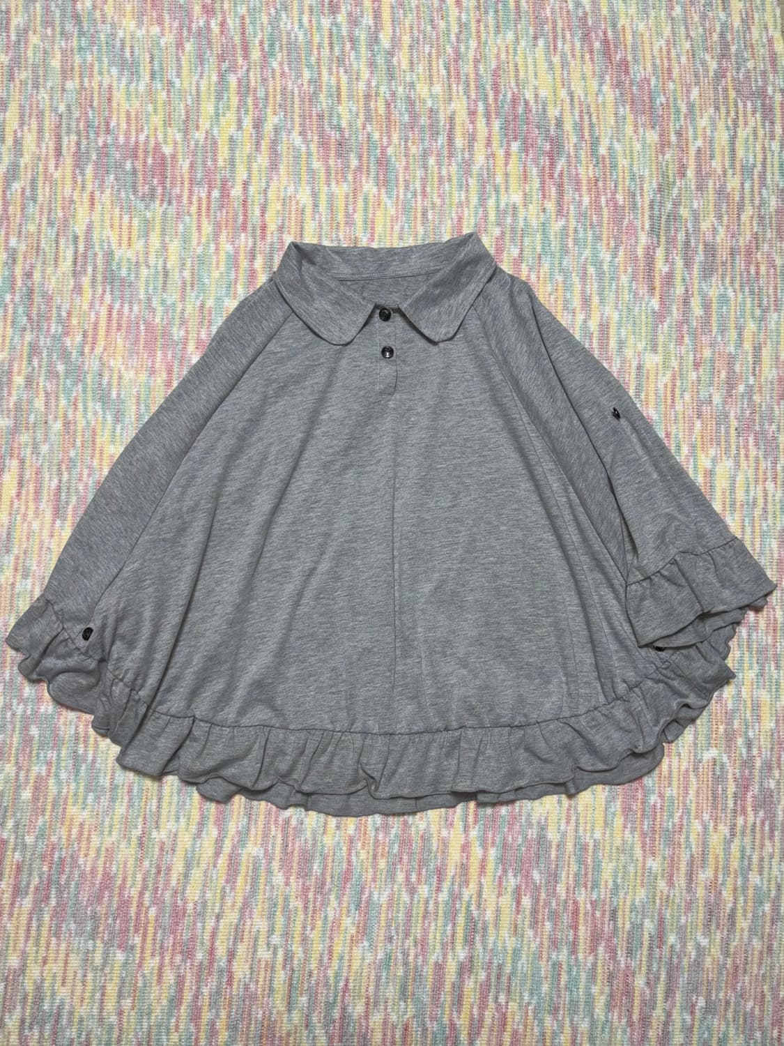 그레이 프릴 카라 케이프 상품이미지1