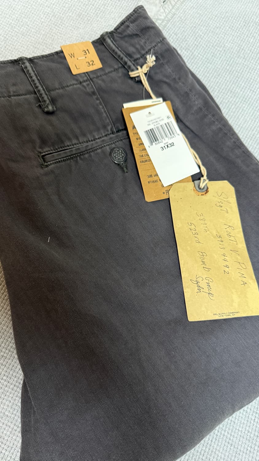 RRL 헤링본 필드 치노팬츠 워시드 블랙 상품이미지2