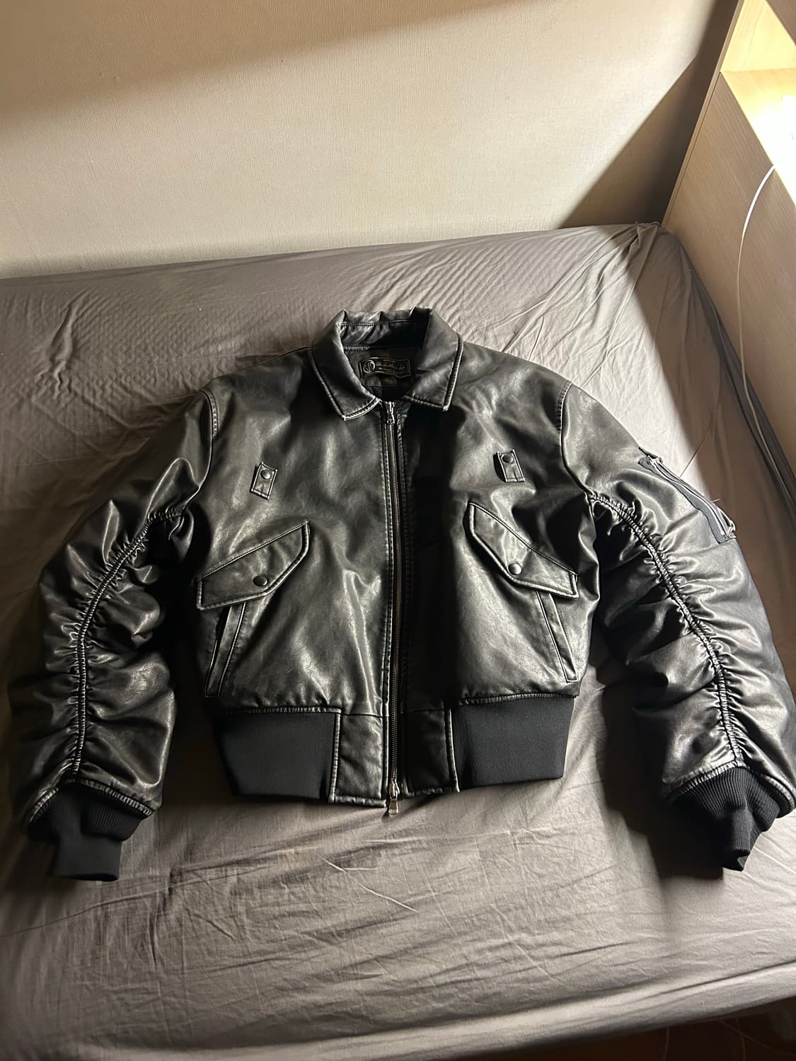 포그서비스 X 더써든랩 워싱 레더 자켓 상품이미지1