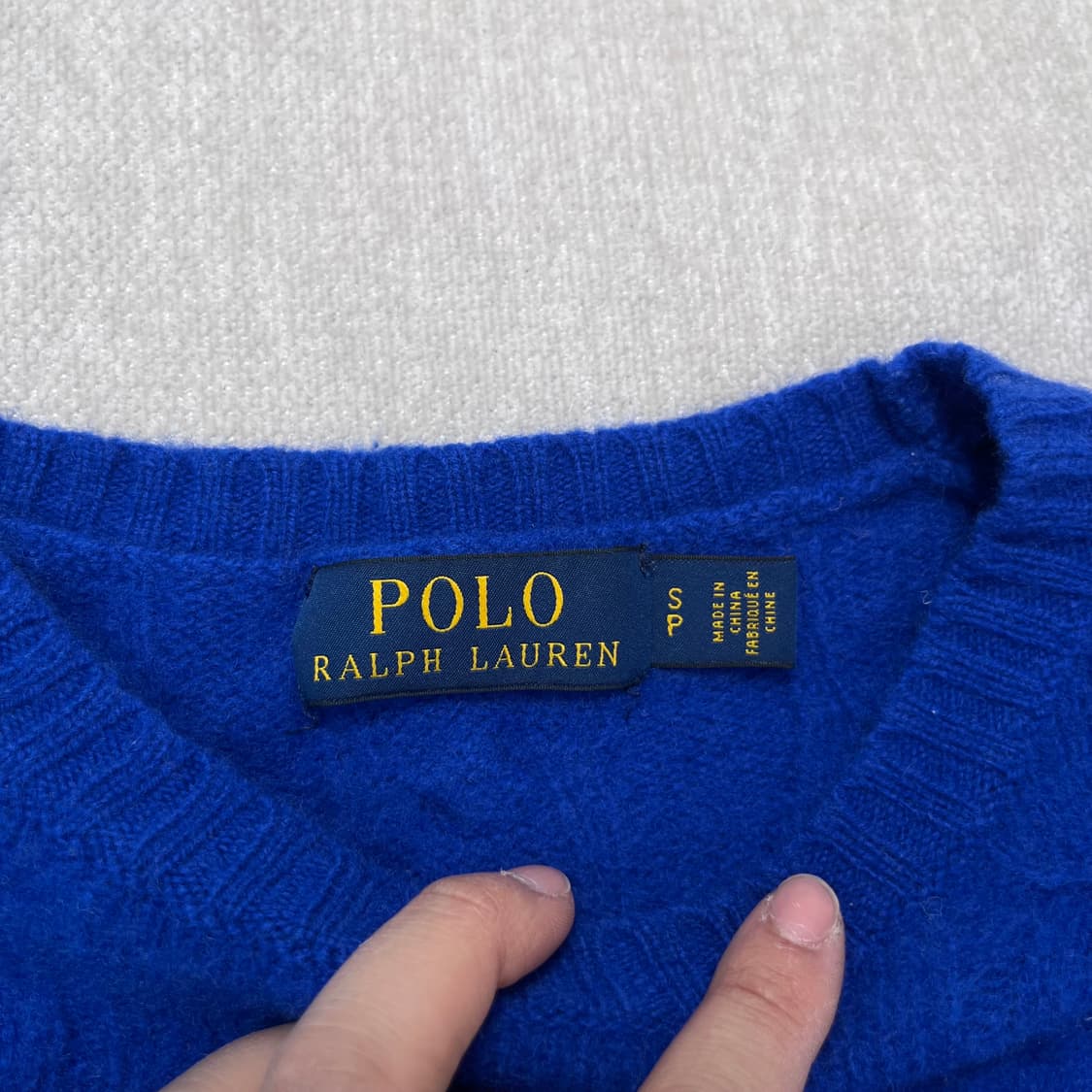 95 폴로 랄프로렌 램스울 꽈베기 블루 니트 상품이미지3