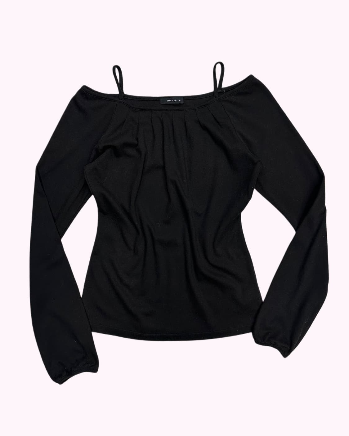pintuck detail off-shoulder t-shirt 상품이미지2