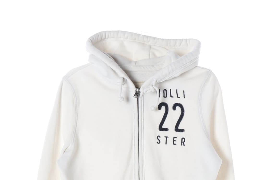 홀리스터 빈티지 화이트 스펠로고 기모 후드집업 S 상품이미지3