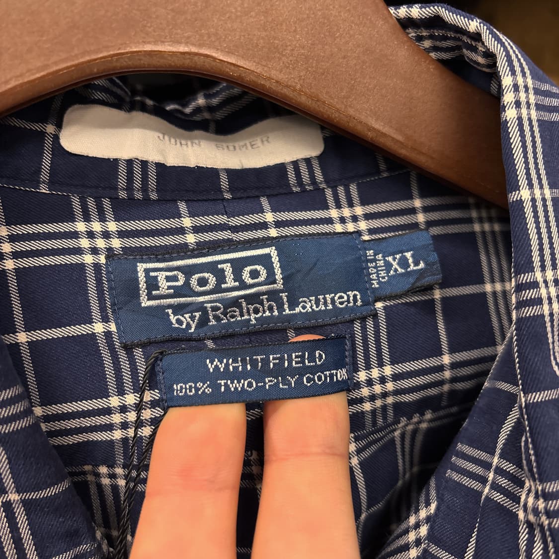 90s 폴로 랄프로렌 윗필드 오버핏 체크포켓 빅셔츠 투-플라이 N754 상품이미지6
