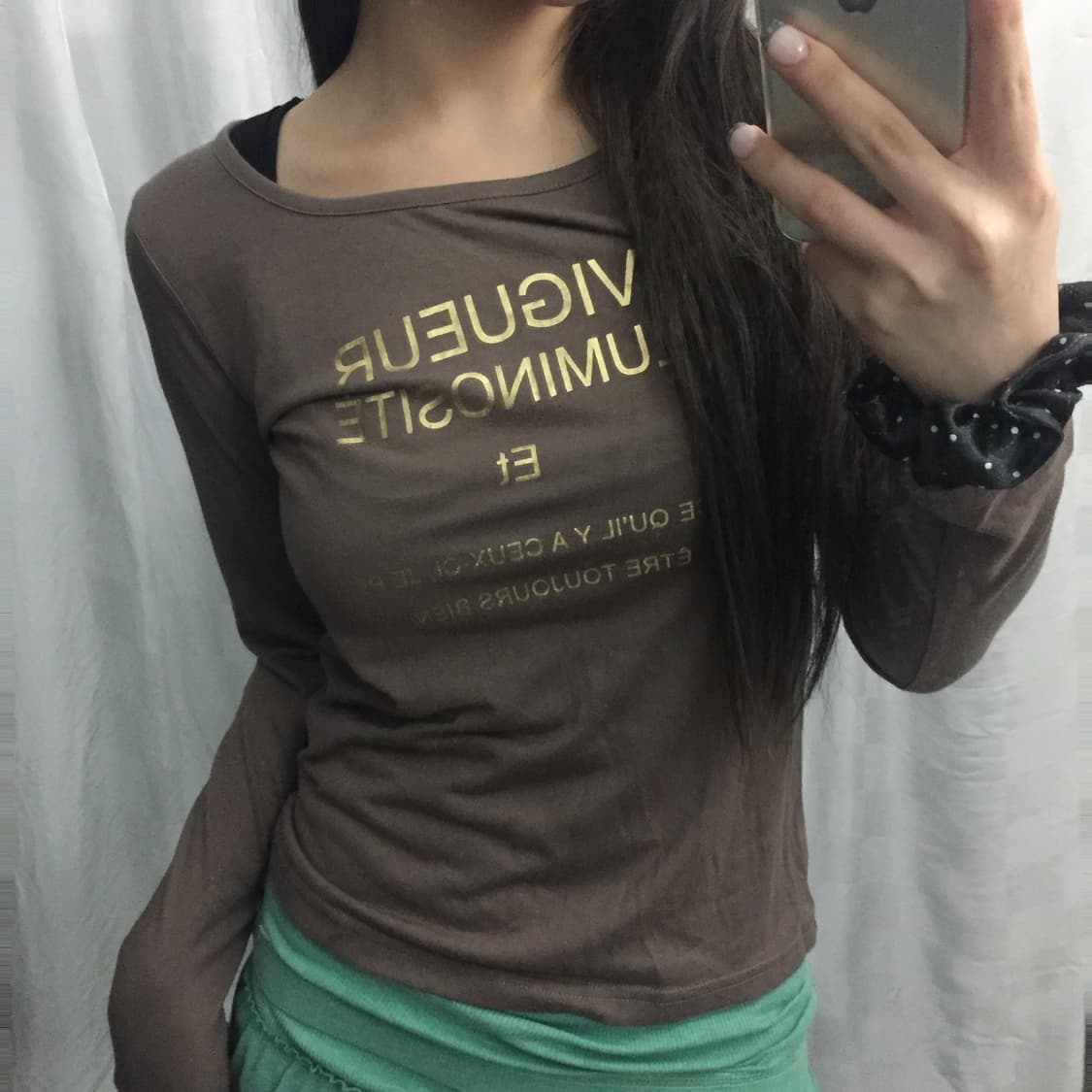 Glacier 고스펑크 갸루 브라운 롱슬리브 상품이미지2