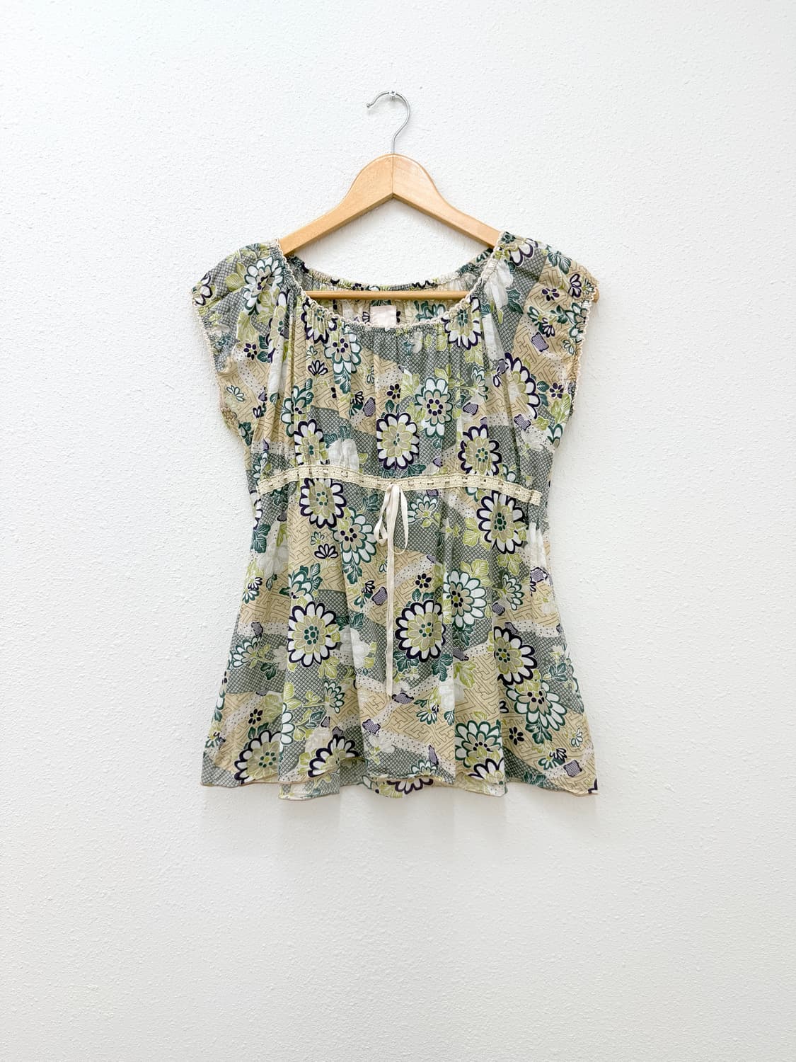 빈티지 오리엔탈 리본 블라우스 상품이미지1