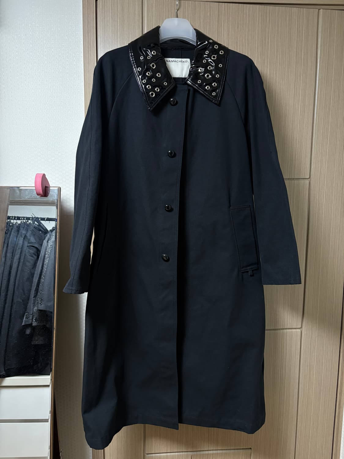 [S] 나마체코 아트란 싱글브레스트 코트 블랙 상품이미지3